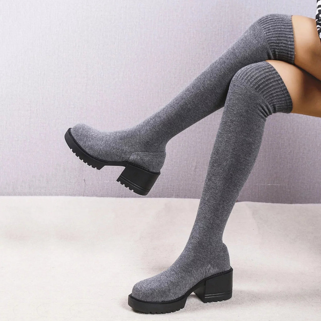 PMUYBHF Pull on Work Boots Women Minimalist Heeled Sock Boots Long Boots Ladies Knee Length Boots Latch Winter Boots for Women Waterproof Snow Size 11