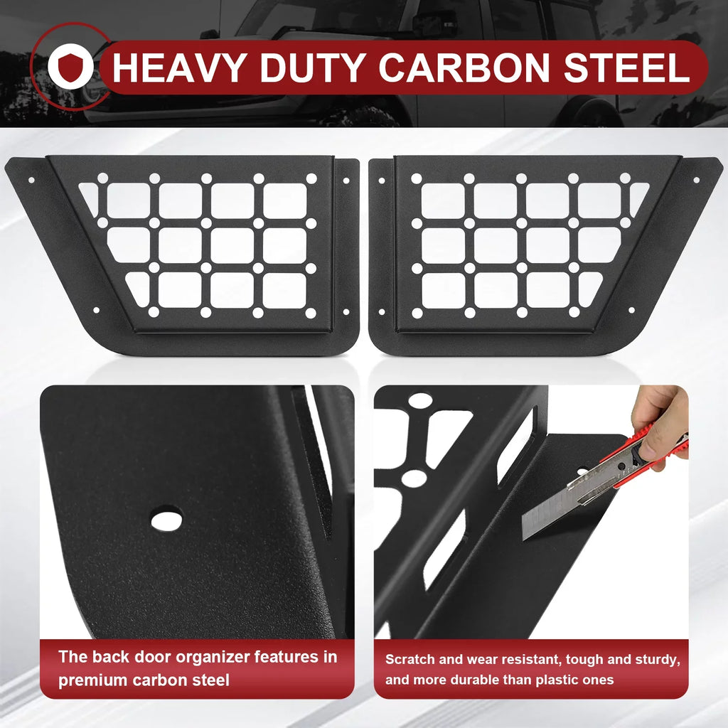 MFC 2Pcs Rear Door Storage Pocket Side Organizer Box Fitting with for Ford Bronco Accessories