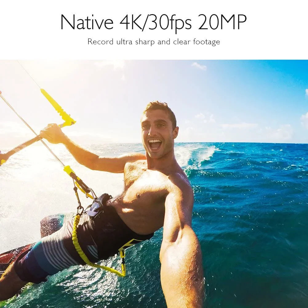 AKASO V50 Pro Action Camera 4K30fps 20MP WiFi with EIS Touch Screen 100 feet Waterproof Camera Web Camera Support External Mic Remote Control Sports Camera with Helmet Accessories Kit