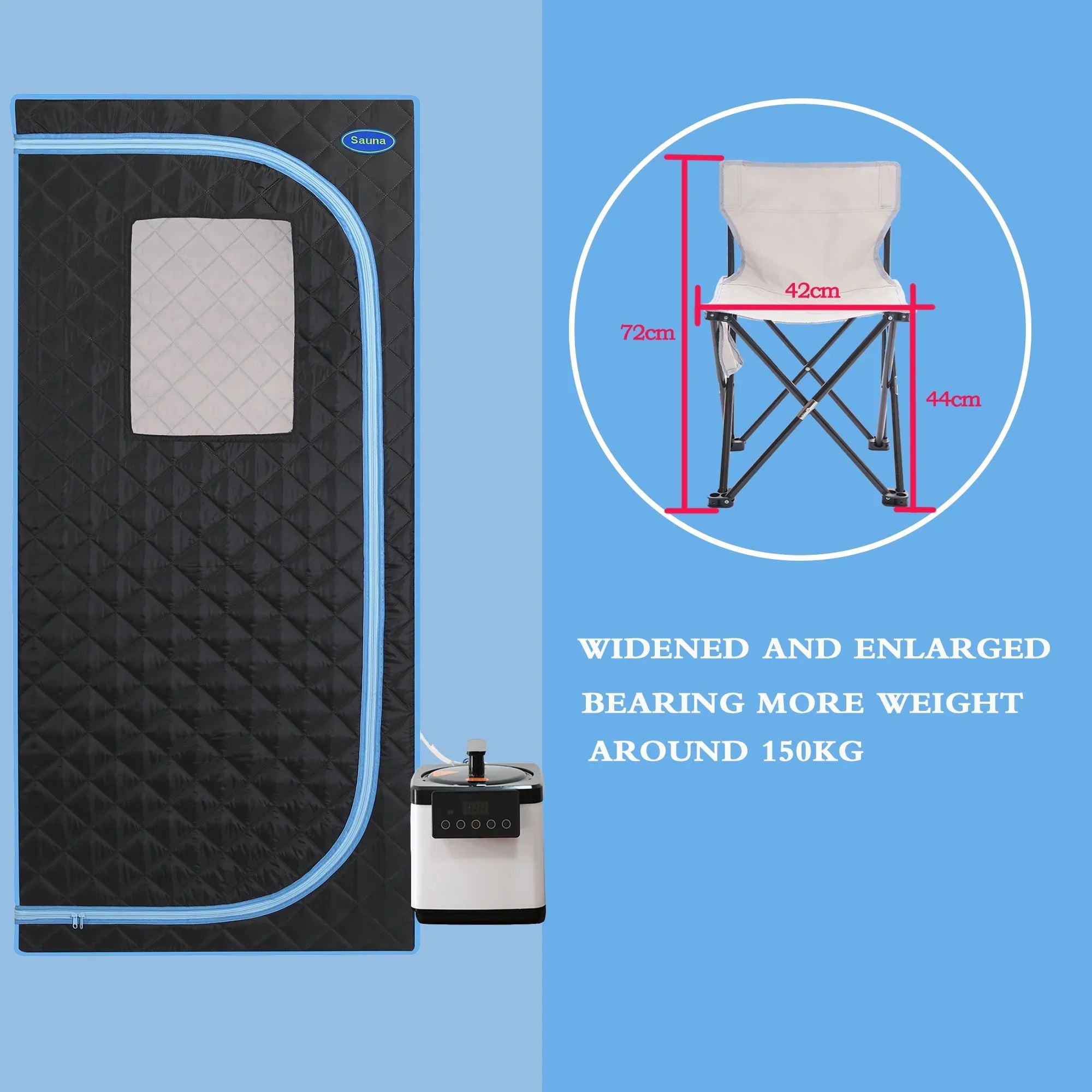 Cheelom Home Sauna，Portable Full Body Steam Sauna Tent Box Spa With Sauna black