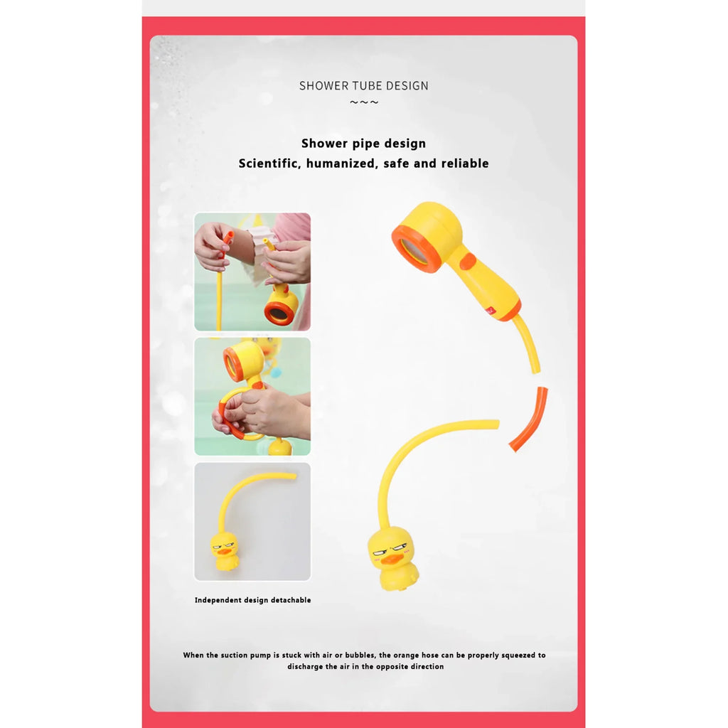 IMISSILLEB Baby Funny Bath Toys Shower Head with Spraying Duck for Kids Toddler Bathtub Water Toys Birthday Gift