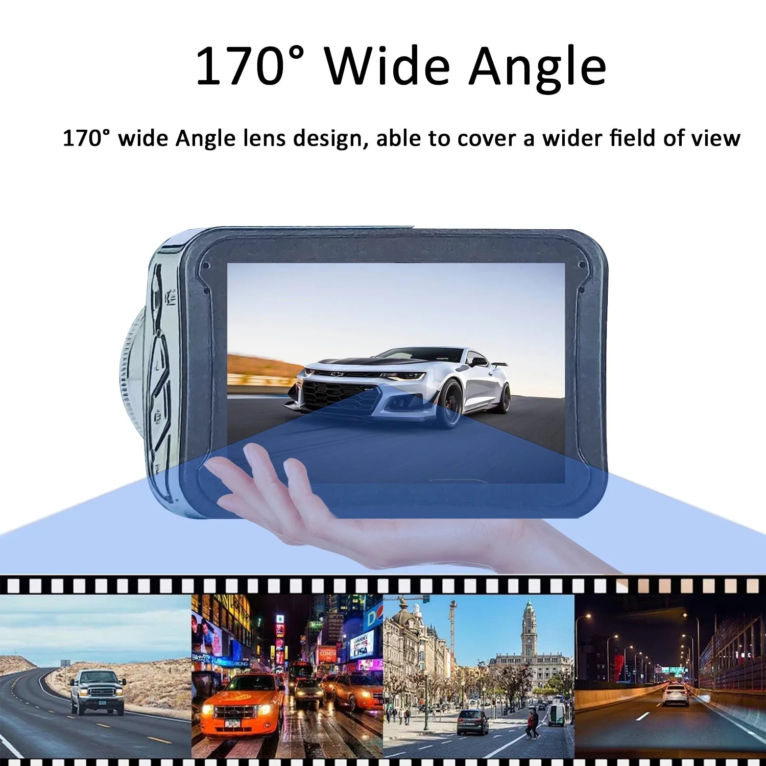 birvsw 1080P Full HD Car Cameras Tachograph for Car Front and Rear - Reliable Car Dashcam with 170° Wide Angle Band Loop Recording and G-sensor - Mini Car Monitor Perfect for Drivers Driver's License