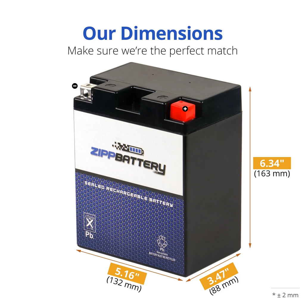 Zipp Battery YTX14AHL-BS (14AHL-BS 12 Volt,12 Ah, 210 CCA) Motorcycle Battery for Kawasaki 650cc Kl650-a E Klr 2003
