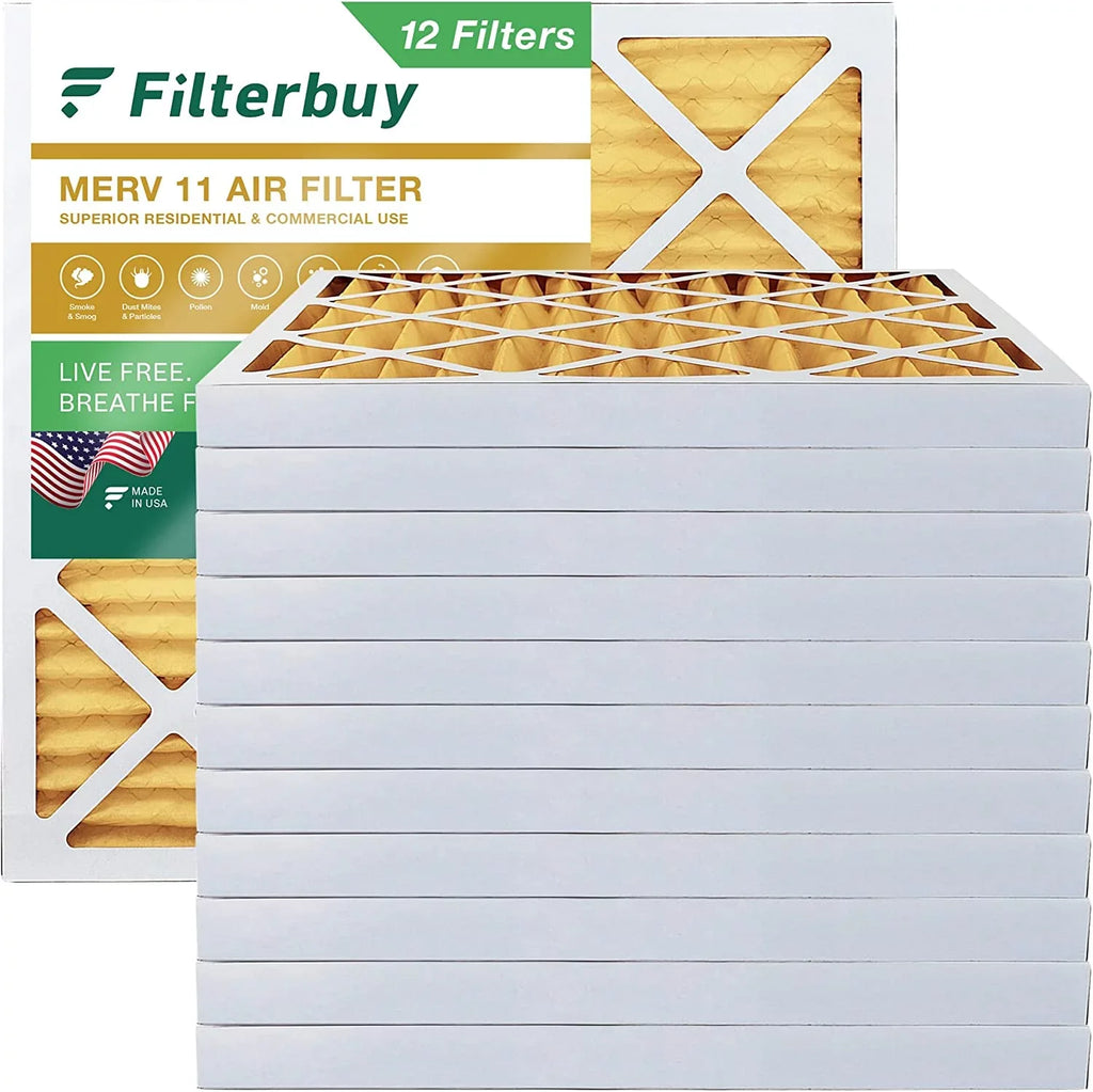 Filterbuy 15x15x2 MERV 11 Pleated HVAC AC Furnace Air Filters (12-Pack)