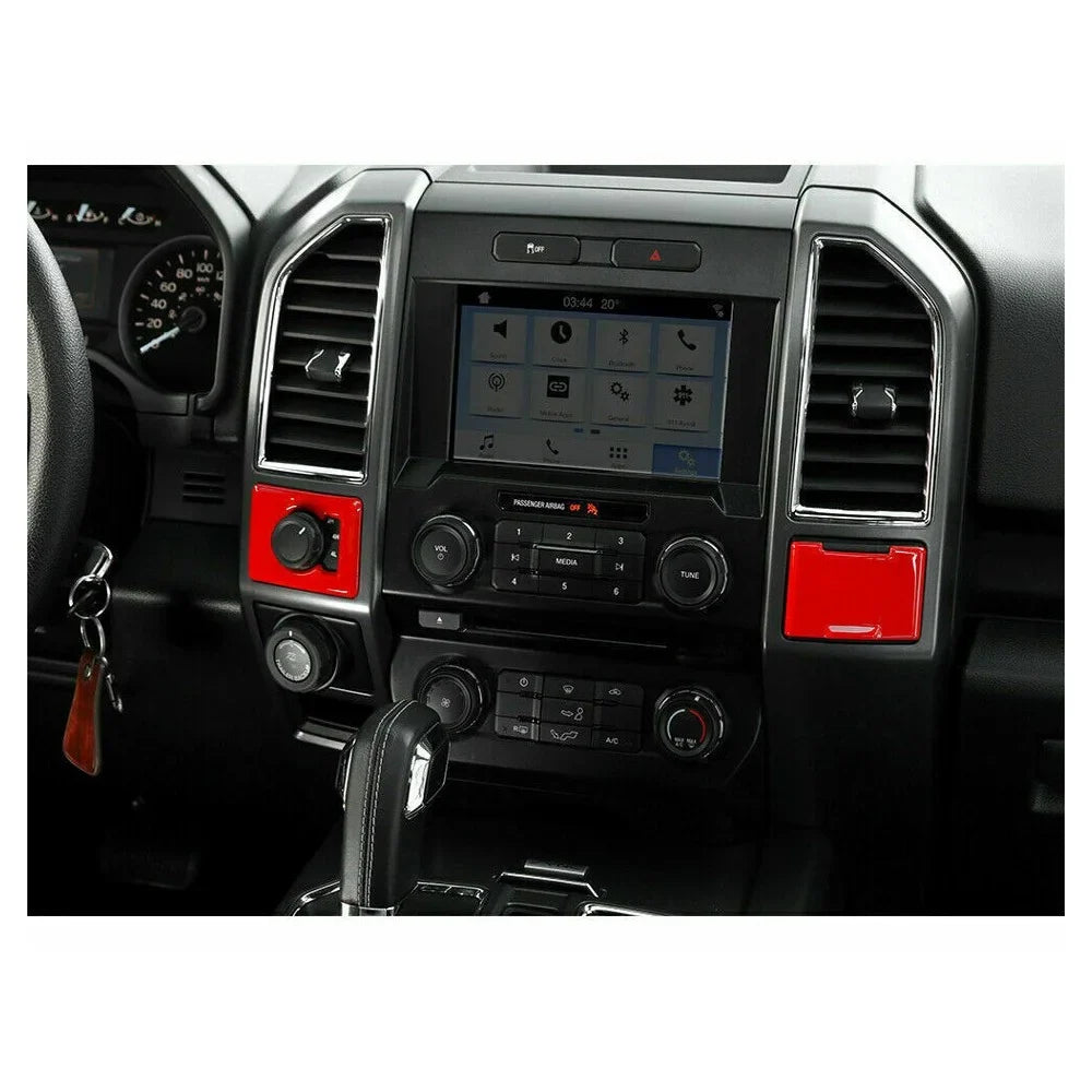 Teledu F150 Red 28pcs Full Interior Set Center Console Wrap Trim Kit