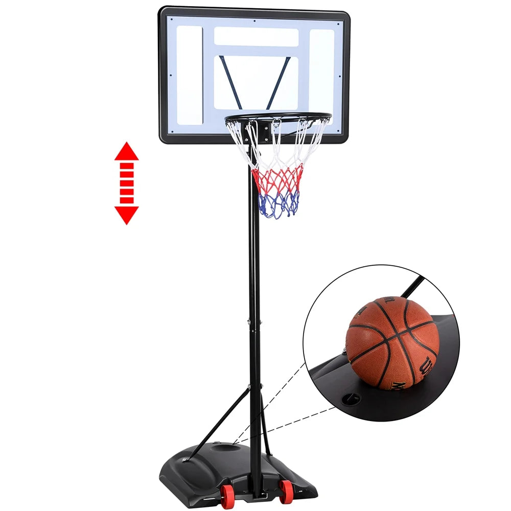 Renwick Portable Junior Basketball System Up to 8.2 Ft. for Kids, Junior and Youth for Indoor and Outdoor with Wheels