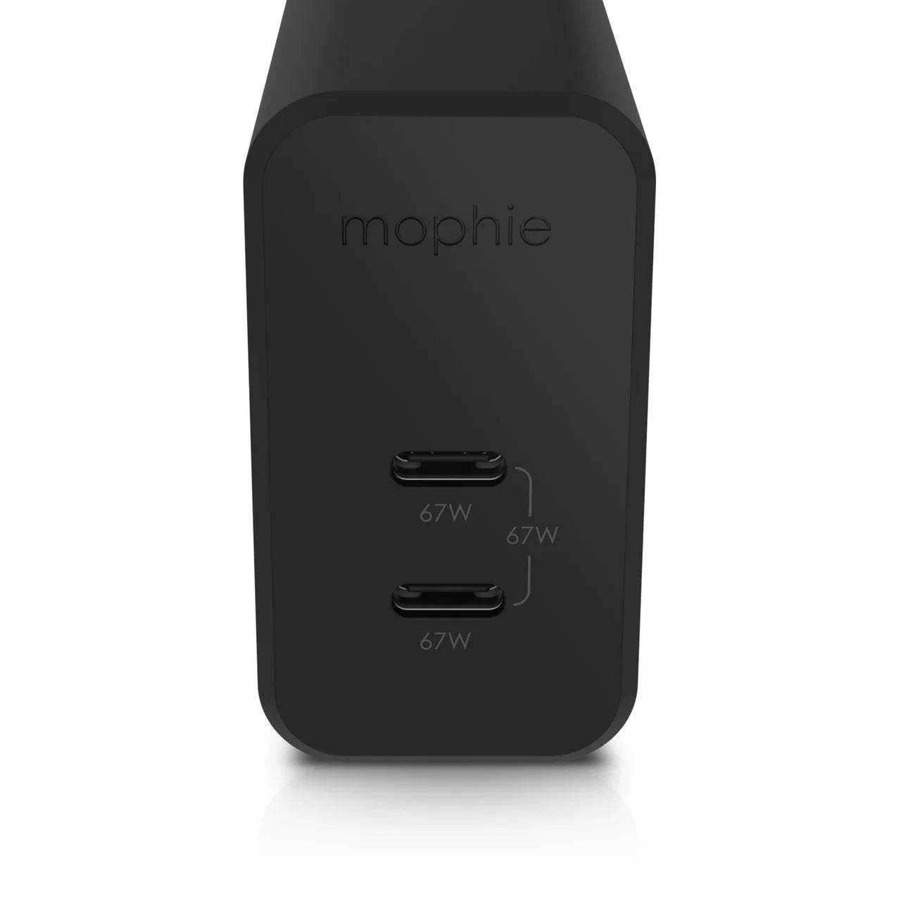 mophie USB C Charger GaN 67W, 3-Port Fast Compact Foldable Wall Charger for MacBook Pro/Air, iPad Pro, Galaxy S22/S21, HP Spectre, Note20/10+, iPhone 14/13/12 Pro, Pixel, and More - Black