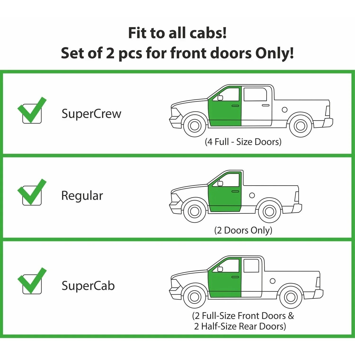CLIM ART Incredibly Strong Rain Guards for Ford F150 2009-2014 Regular Cab, SuperCrew, SuperCab, Tape-on Window Deflectors, Vent Deflector, Vent Window Visors for cars, Truck Accessories 2 pcs-209008