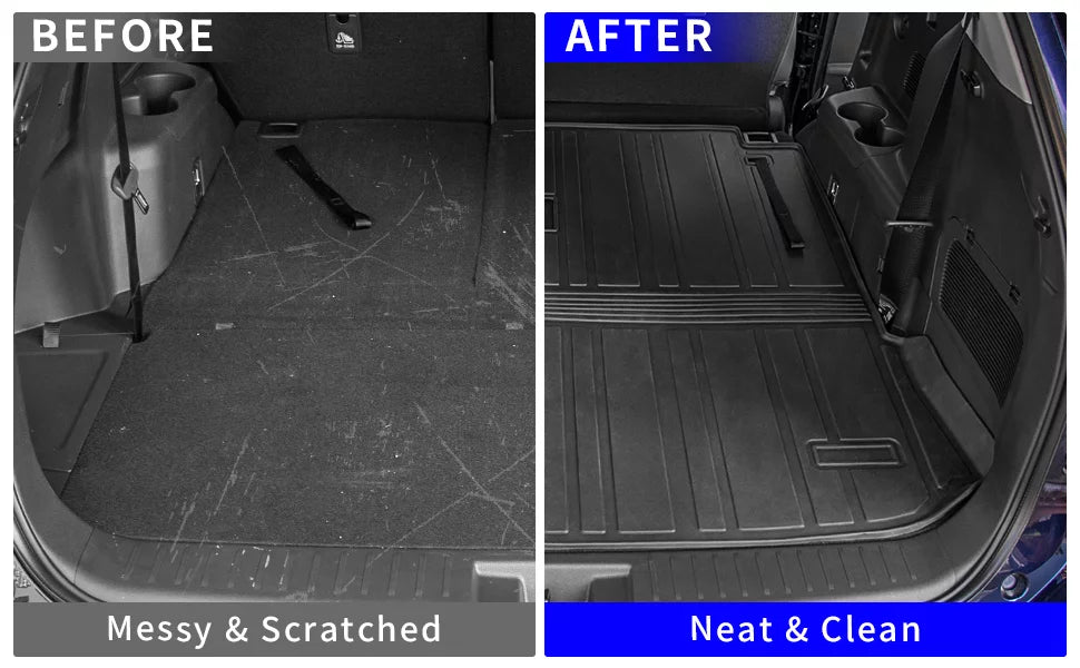 Cargo Mat Fitting with 2020-2024 Toyota Highlander Trunk Mat Cargo Liner TPE Back Seat Wrap Protector 2022 7 Seats Highlander Accessories (2020-2023, Trunk Mat with Backrest Mat)