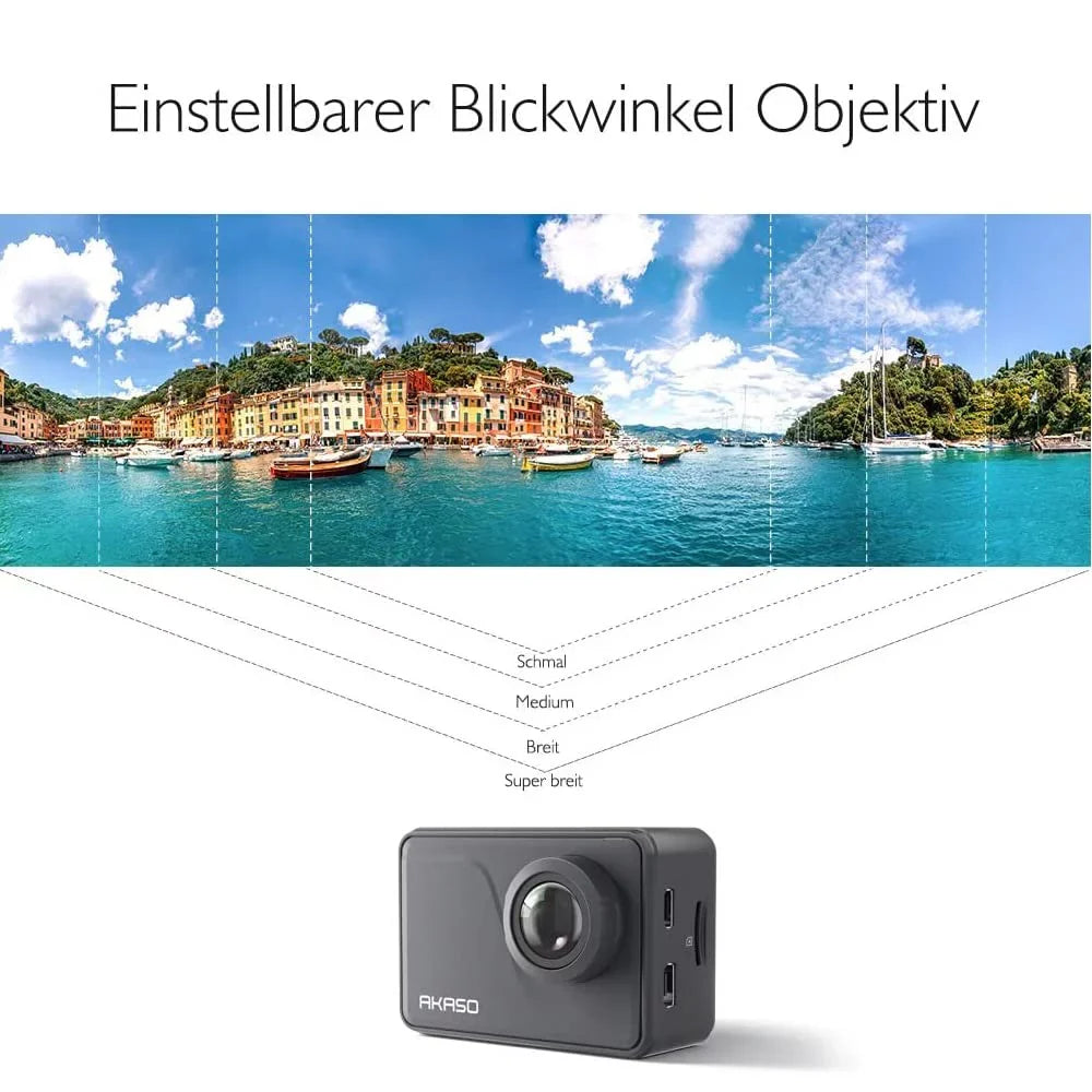 AKASO V50 Pro Action Camera 4K30fps 20MP WiFi with EIS Touch Screen 100 feet Waterproof Camera Web Camera Support External Mic Remote Control Sports Camera with Helmet Accessories Kit