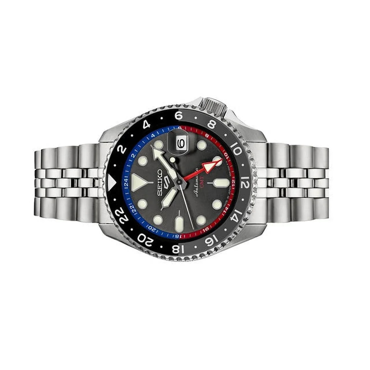 Seiko 5 Sports Automatic GMT Watch with Grey Dial #SSK019