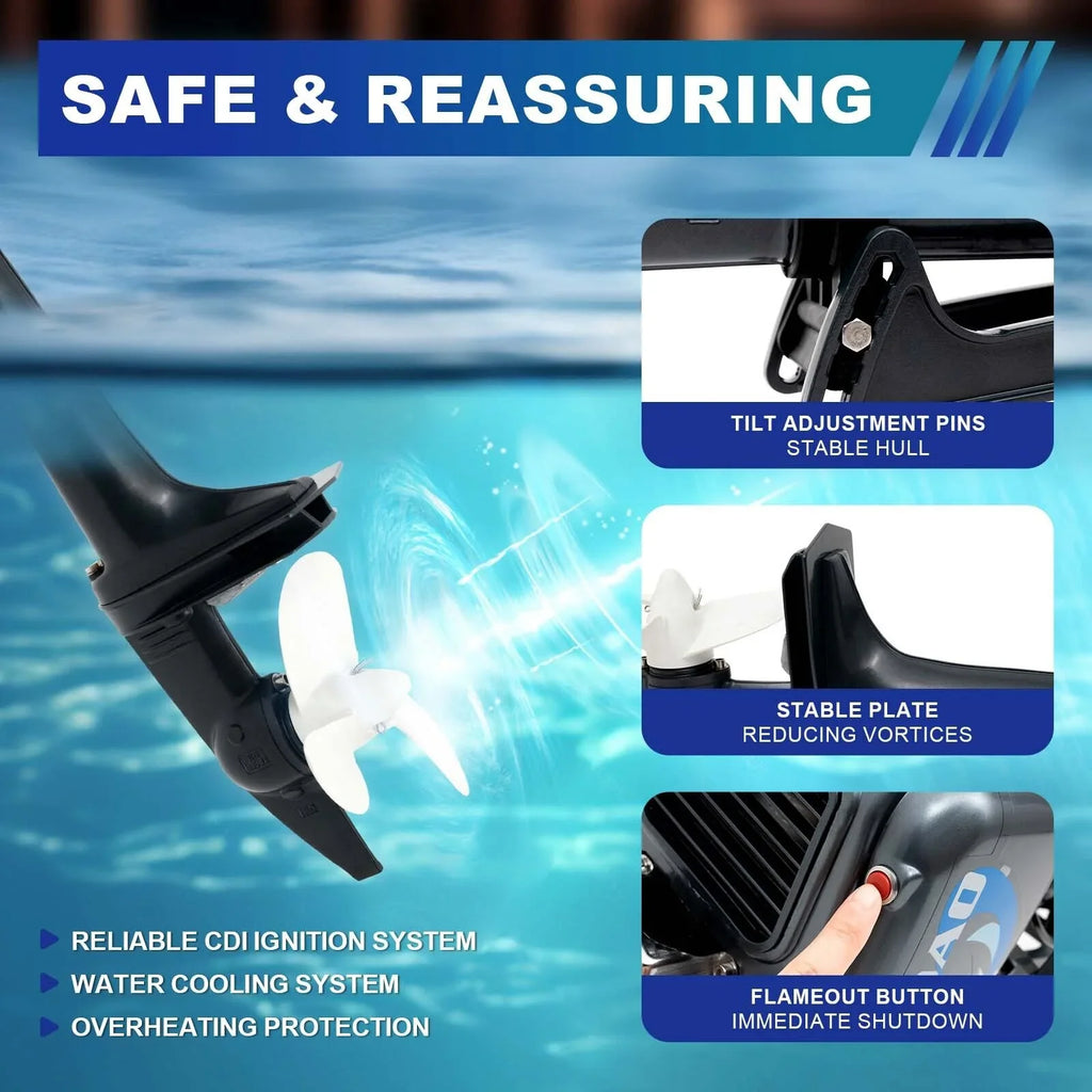 Heavy Duty 3.5HP 2 Stroke Outboard Engine Motor Vessel Engine Water Cooling System
