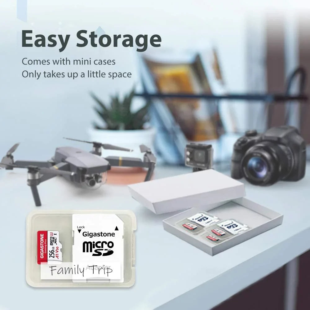 Gigastone 256GB Micro SD Card, Gaming Plus, A1 V30, for Nintendo Switch, High Speed 100MB/s, 4K Video Recording, Fitting with Nintendo Switch Dash Cams GoPro Cameras