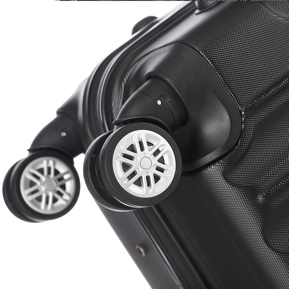 SalonMore 3 Piece Hardside Lightweight Spinner Luggage Bag Set With TSA Lock Black
