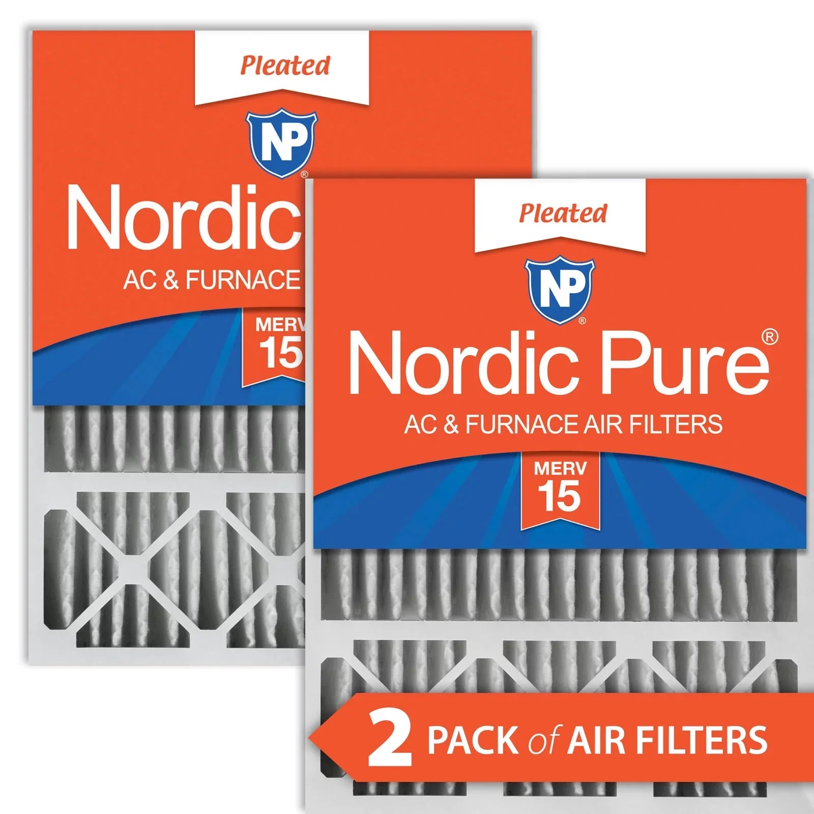 16x25x5 (4 3/8) Honeywell/Lennox Replacement MERV 15 Air Filters 2 Pack