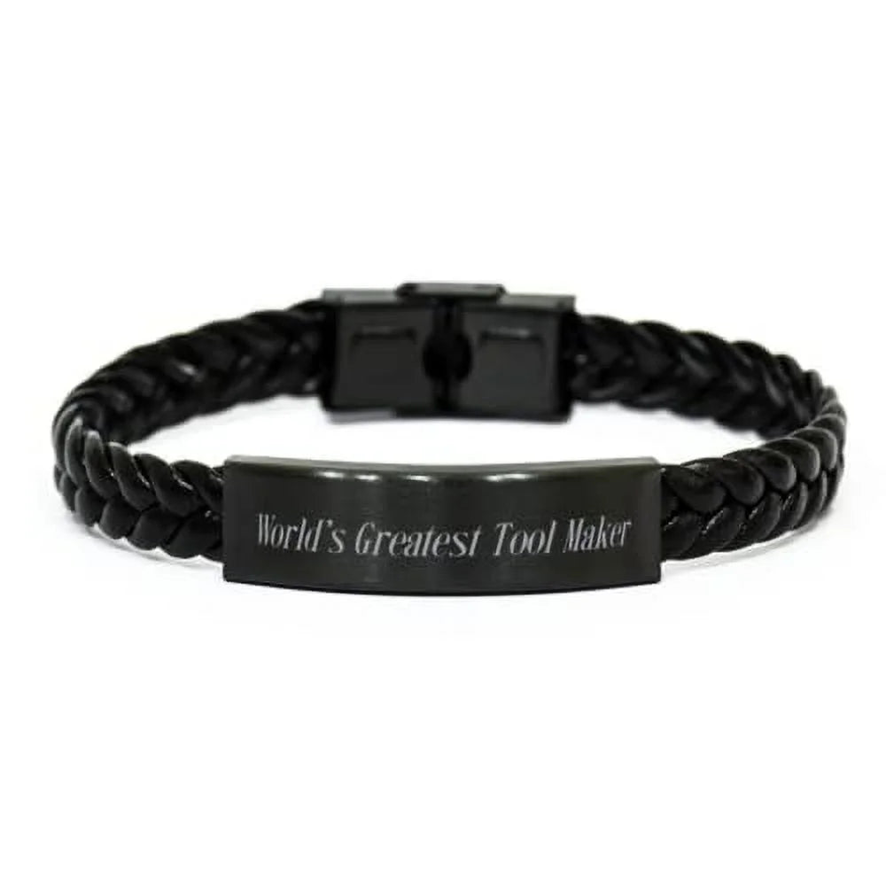 amangny Epic Tool Maker, World's Top-notch Tool Maker, Brilliant Braided Leather Bracelet for Coworkers from Friends