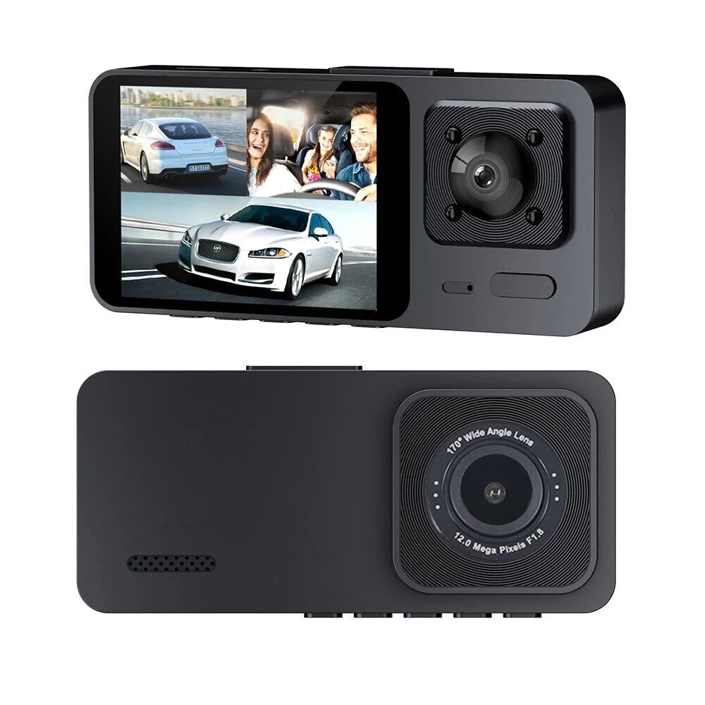 Onemayship 1080P 3 Lens Car DVR Dash Cam Front Rear Inside Camera Video Recorder G-Sensor