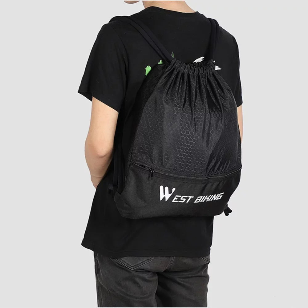 WEST BIKING Drawstring Bag Outdoor Sports Sackpack Backpack, Black