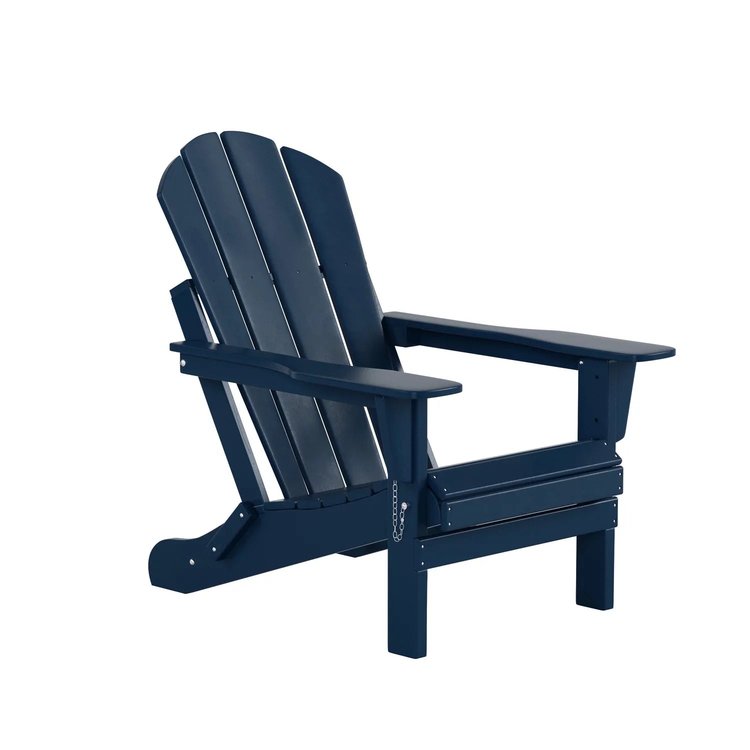 EXTRA PLATINUM Classic Outdoor Patio Folding Poly Adirondack Chairs (Set of 4), Navy Blue