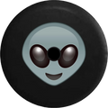 2018 2019 Wrangler JL Backup Camera Smiling Happy Alien Head Emoji Spare Tire Protection for Jeep RV 32 Inch