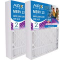 16x25x5 Air Filter MERV 13 Comparable to MPR 1500 - 2200 & FPR 9 Suitable with Skuttle #000-0448-001 DB-25-16 Premium USA Made 16x25x5 Furnace Filter 2 Pack by AIRX FILTERS WICKED CLEAN AIR.