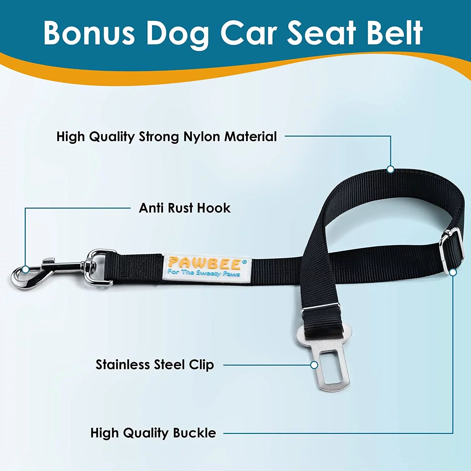 PAWBEE Dog Car Seat Protection – Nonslip & Scratchproof Dog Seat Wrap for Cars – Waterproof Car Seat Protection for Dogs with Bonus Car Seat Belt – SUV, Trucks & Car Hammock for Dogs with Front Mesh Window