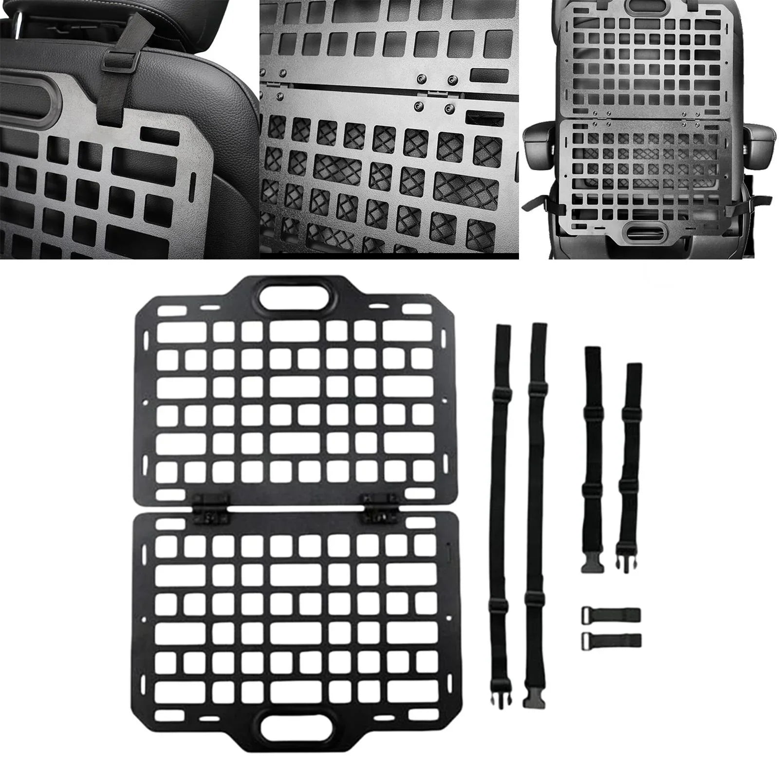 funtasica Auto Seat Back Organizer Modular Storage Molle Panel Car Seatback Hanging Plate Auto Seat Panel for Automotive Truck Parts