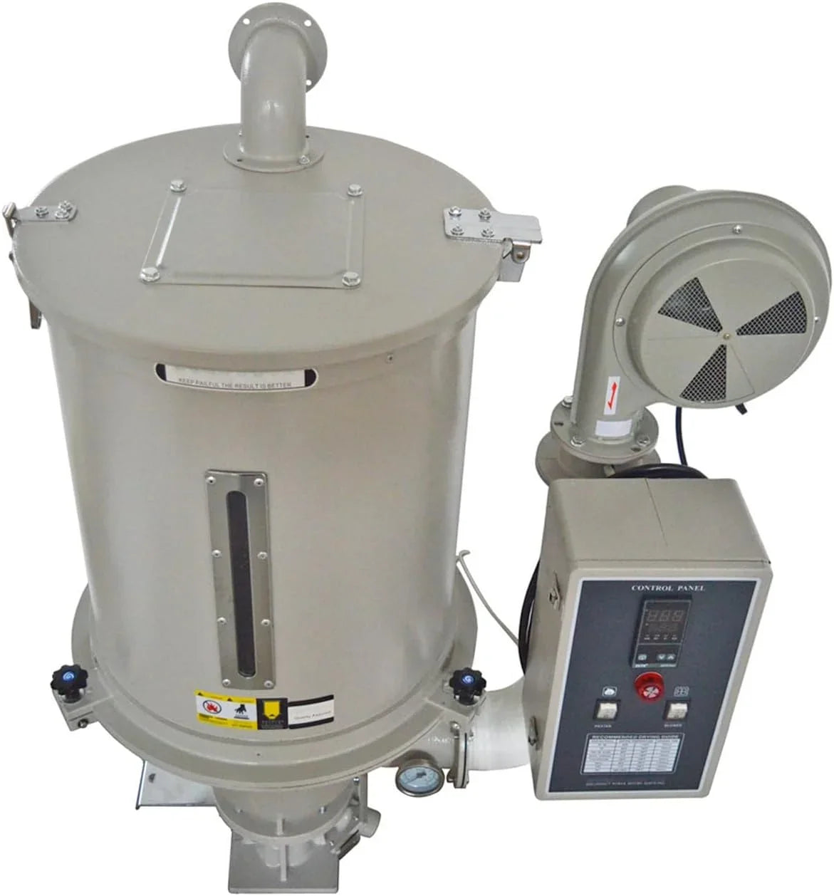 EQCOTWEA Plastic Dryer Plastic Dehumidifier Hopper Type 55lbs Capacity for PP PE ABS PVC 220V 25KG