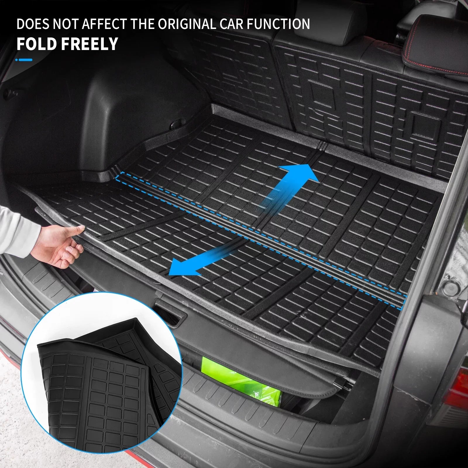 Fit 2019 2020 2021 2022 2023 Toyota Rav4 Floor Mats TPE Cargo Liner All Environment Rear Trunk Mat for Toyota Rav4 Accessories (Backrest Mats+Cargo Liner+Floor Mats)