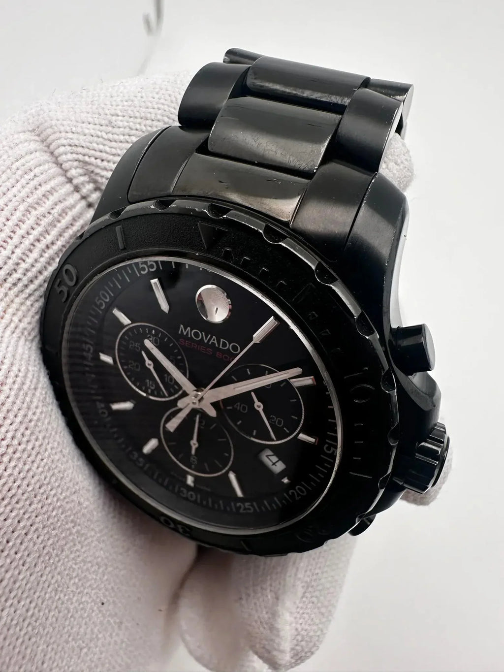 Pre-Owned Movado Series 800 Black PVD Coated Steel Quartz Watch 2600119 (Good)
