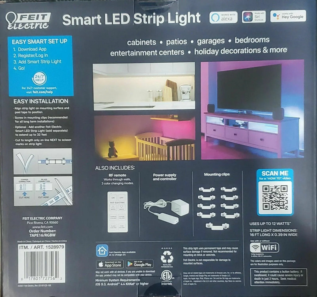 Feit Electric Wi-Fi Smart 16' LED Strip Light