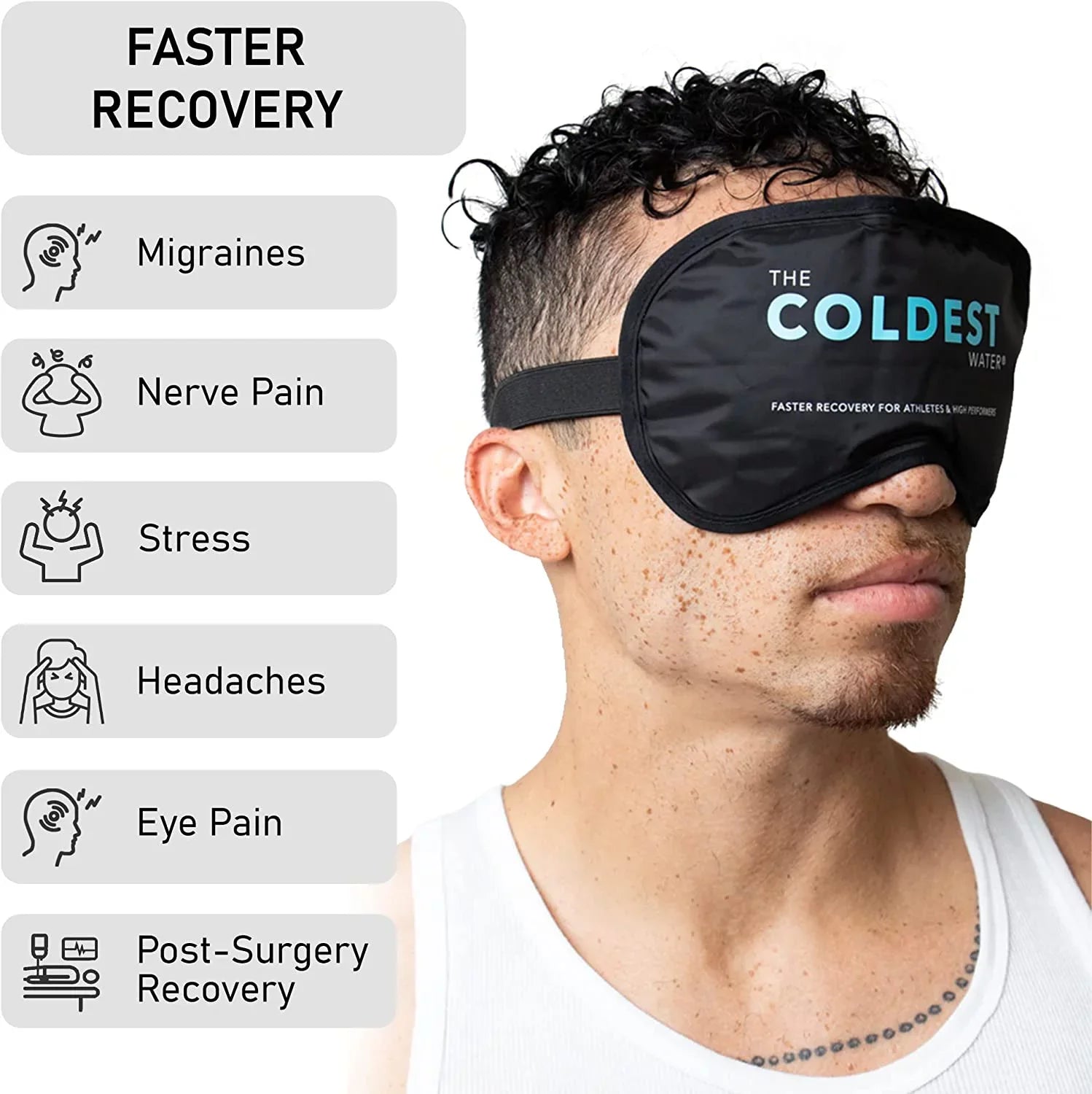 Coldest Cooling Eye Mask Gel Eye Mask Reusable Cold Eye Mask for Puffy Eyes, Eye Ice Pack Eye Mask with Soft Plush Backing for Dark Circles, Migraine, Stress Relief