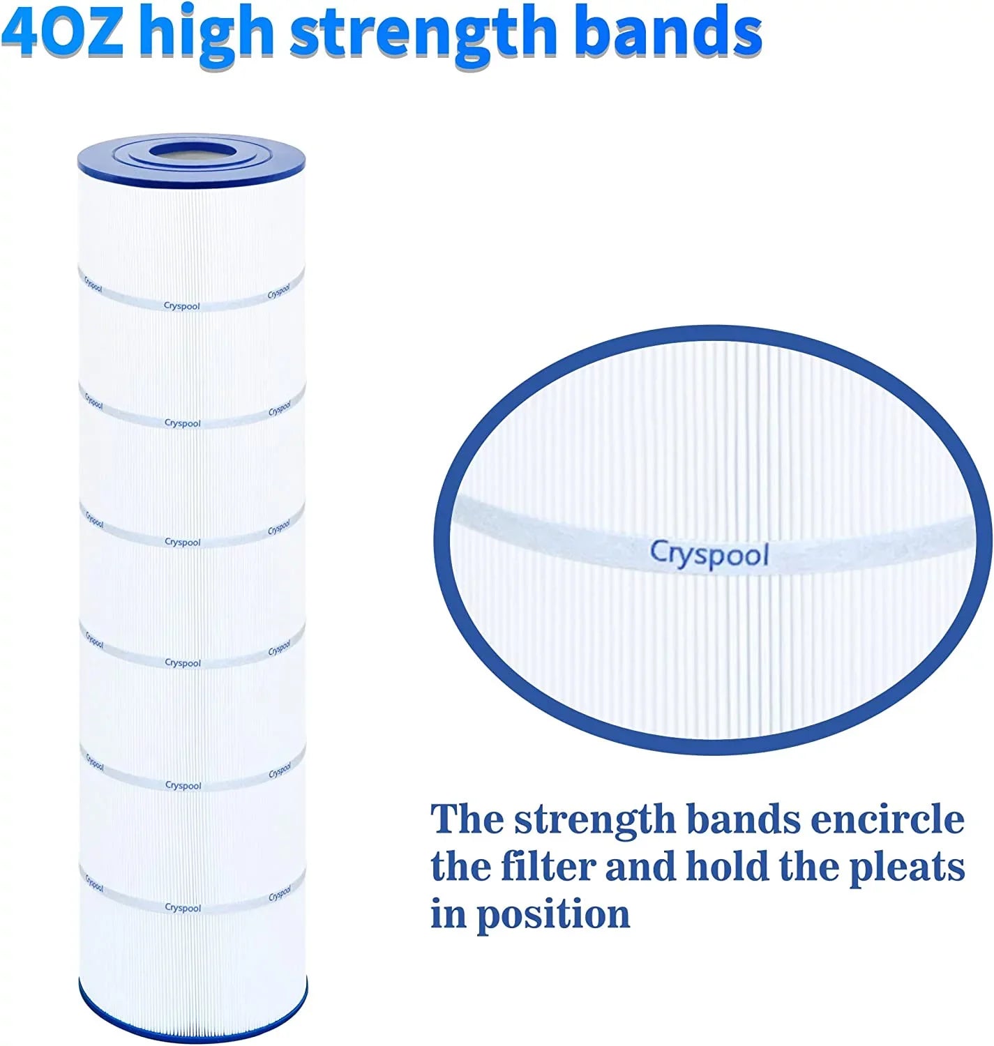 CRYSPOOL Pool Filter Matching with Jandy CS200, R0462400, PJANCS200, Unicel C-8418, Filbur FC-0823, 200 sq.ft, 1 Pack