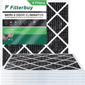 Filterbuy 25x25x1 MERV 8 Odor Eliminator Pleated HVAC AC Furnace Air Filters with Activated Carbon (6-Pack)