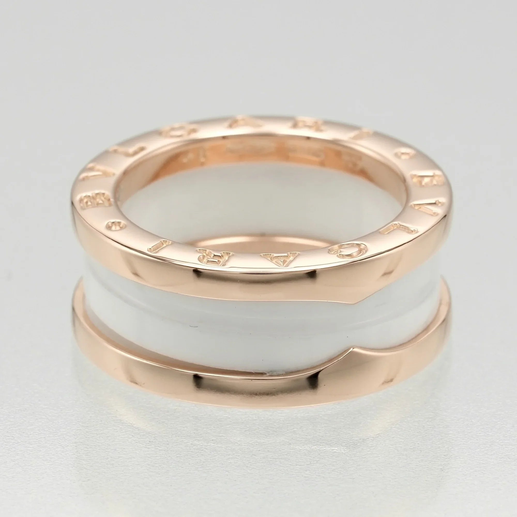 Pre-Owned Bvlgari BVLGARI B Zero One Ring K18 PG Pink Gold Ceramic Approx. 7.22g I112223130 (Good)