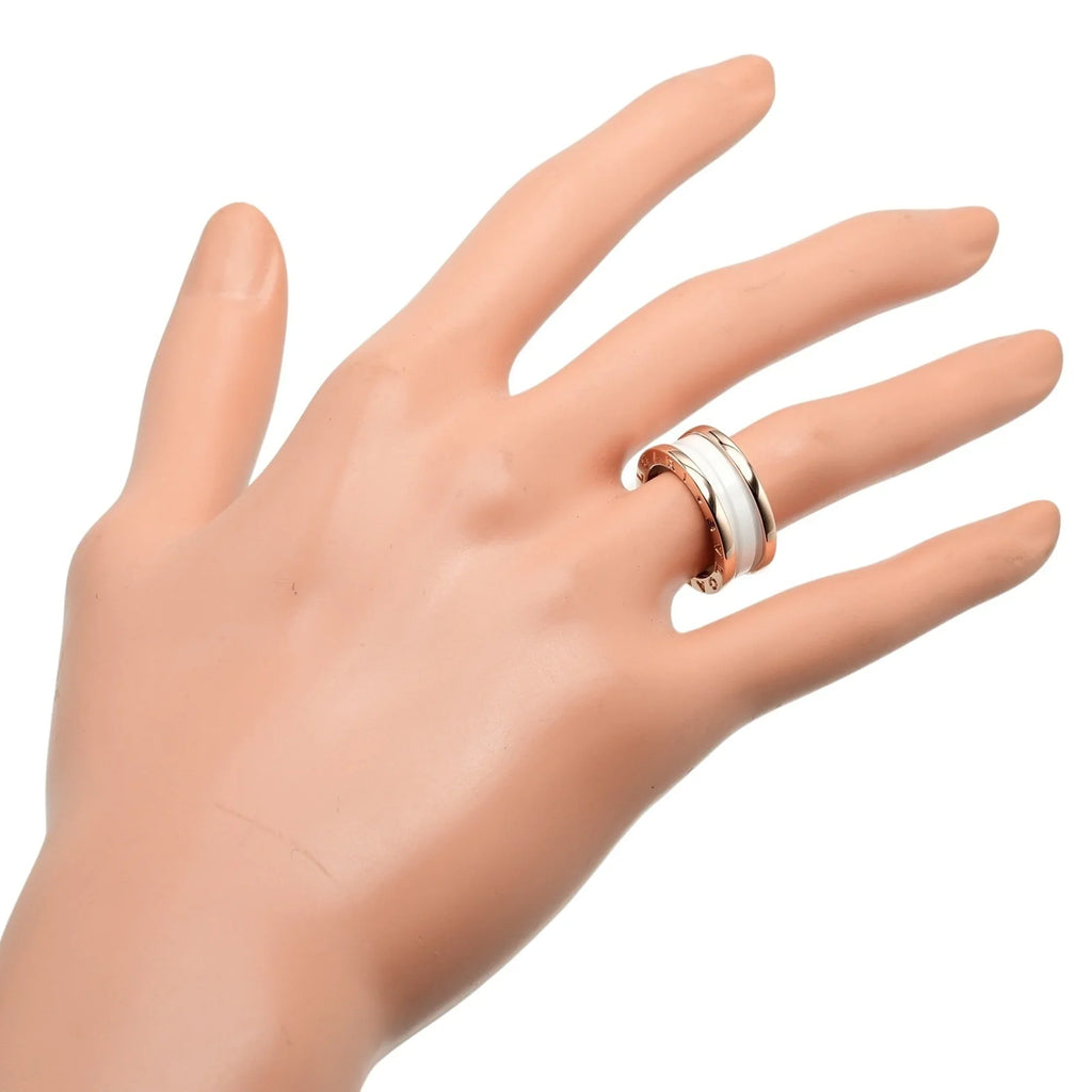 Pre-Owned Bvlgari BVLGARI B Zero One Ring K18 PG Pink Gold Ceramic Approx. 7.22g I112223130 (Good)