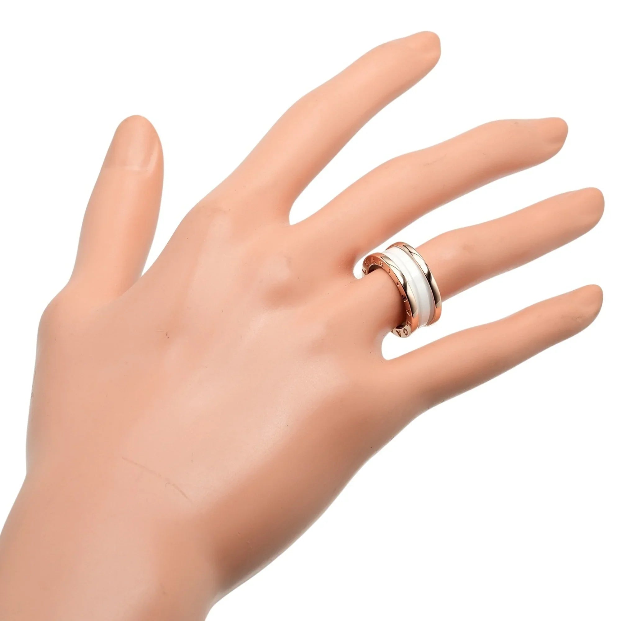 Pre-Owned Bvlgari BVLGARI B Zero One Ring K18 PG Pink Gold Ceramic Approx. 7.22g I112223130 (Good)
