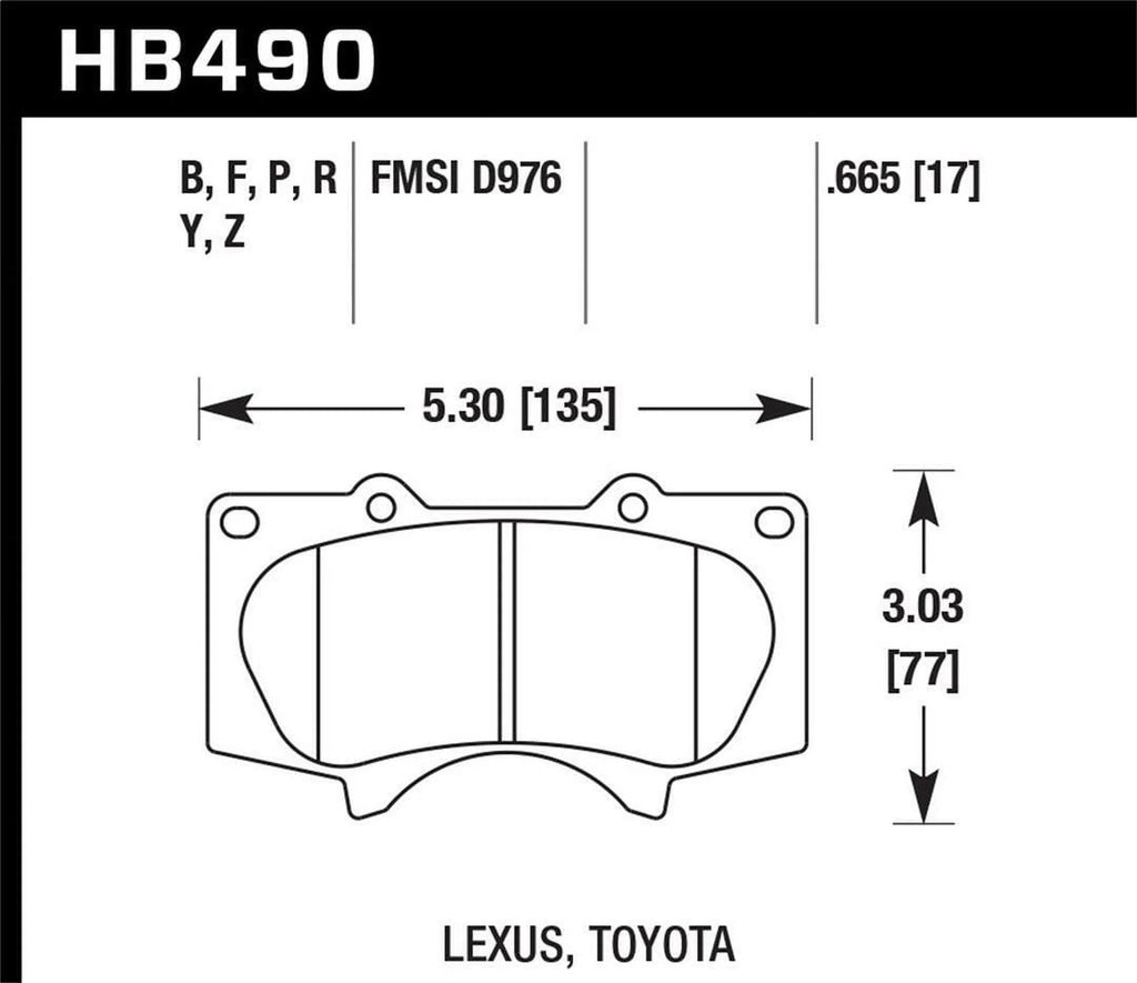 Hawk 10 Lexus GX460 / 03-09 Lexus GX470 / 04-10 4Runner 4.0L/4.7L / 07-10 FJ Cruiser 4.0L / 03-07 Se Fits select: 2016,2018-2019 TOYOTA TACOMA