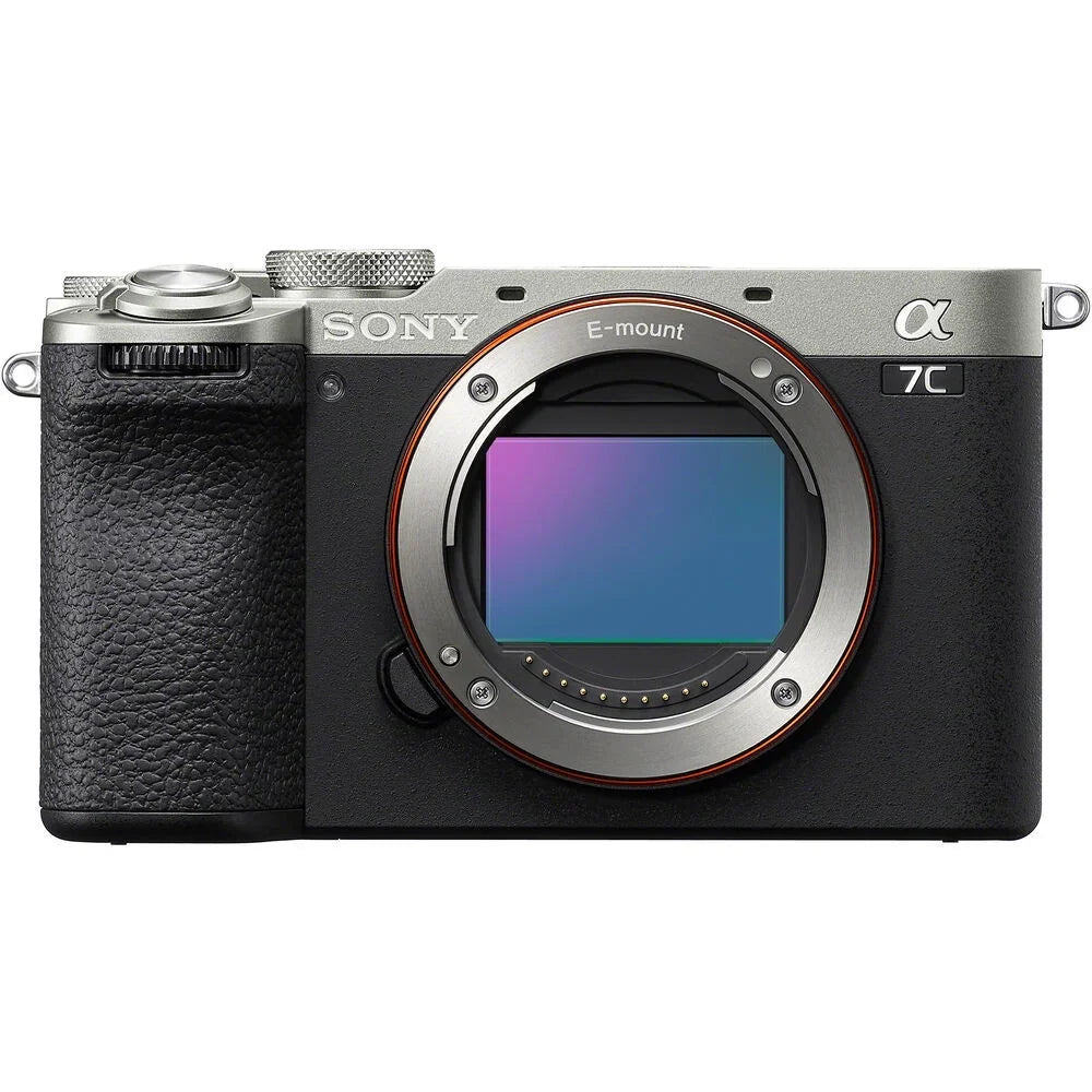 Sony a7C II Full Frame Mirrorless Interchangeable Lens Camera Body Silver ILCE-7CM2/S Bundle with Deco Gear Photography Bag Case + Extra Battery + Dual Charger + Tripod + Software Kit & Accessories