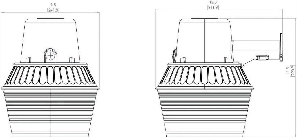 HALO 65-Watt Equivalent, Integrated LED, Metal, Area Light, 4000K, Light Gray