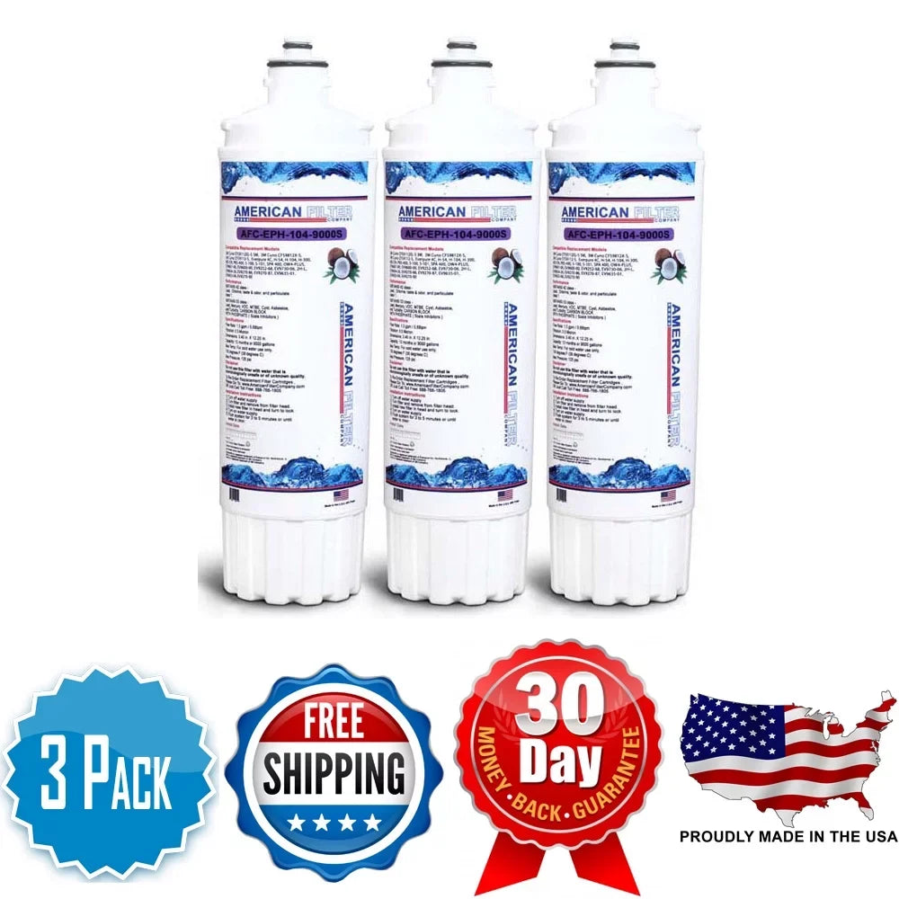 AFC Brand , Water Filters , Model # AFC-EPH-300-12000SK , Matching with Pentair® Insurice Single PF EV932421 - 3 Filters - Made in U.S.A.