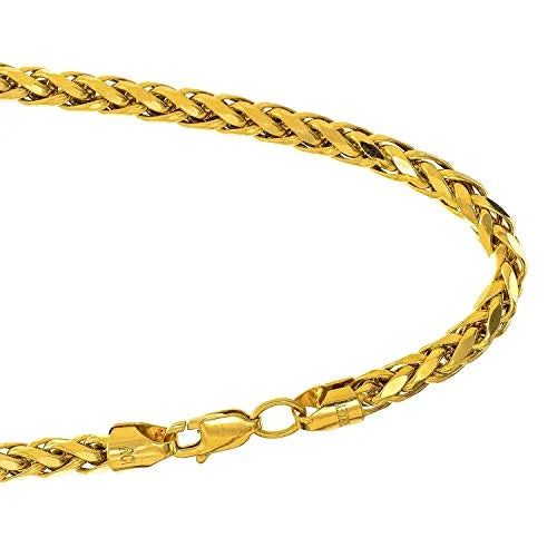 JewelStop 14k Semi-Solid Yellow Gold 4.1mm Diamond-Cut Lite Franco Bracelet, Lobster Claw- 8 Inches, 5.6gr.