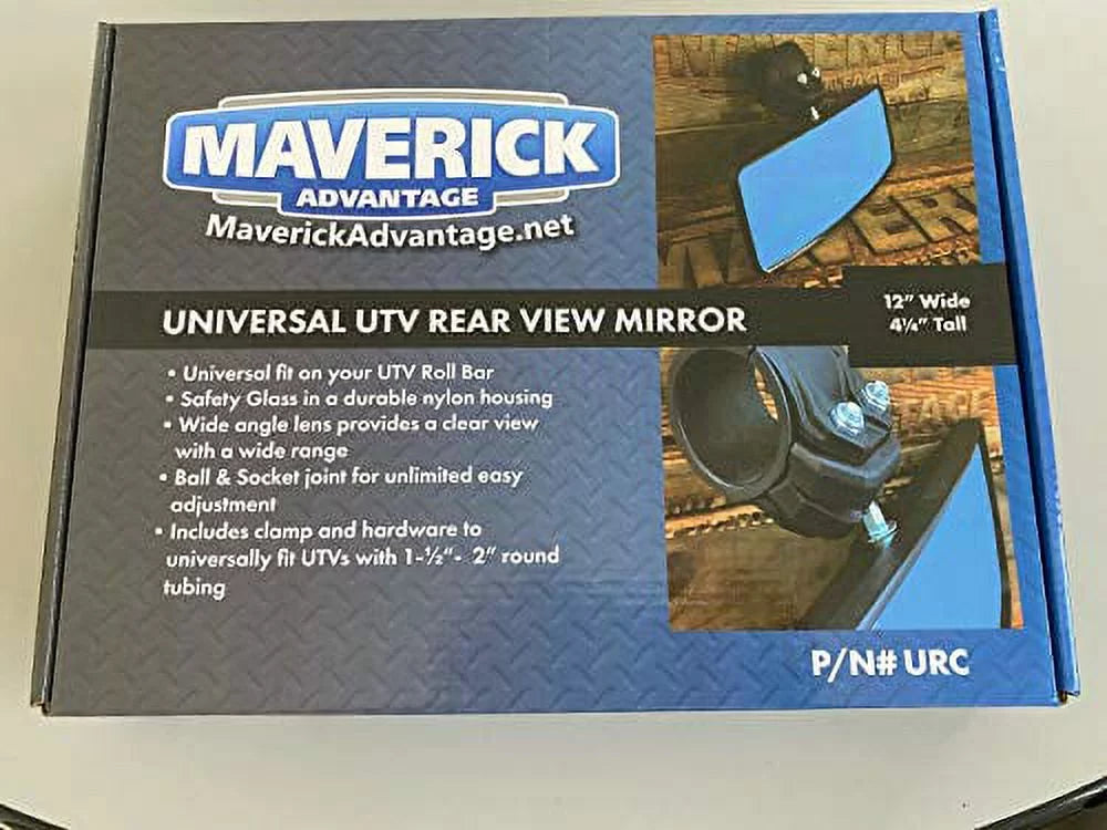 Universal UTV 1 1/2"-2" Roll Bar Mount REARVIEW MIRROR Fits Kawasaki Polaris Honda Yamaha Kubota John Deer - 98310