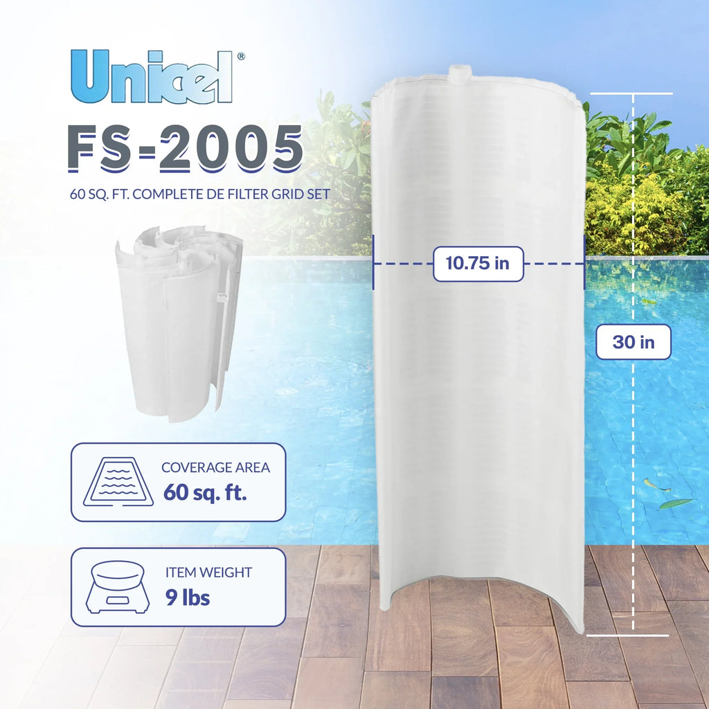 Unicel DE FS-2005 60 Sq. Ft. complete DE Filter Grid Set (7 Full 1 Partial)