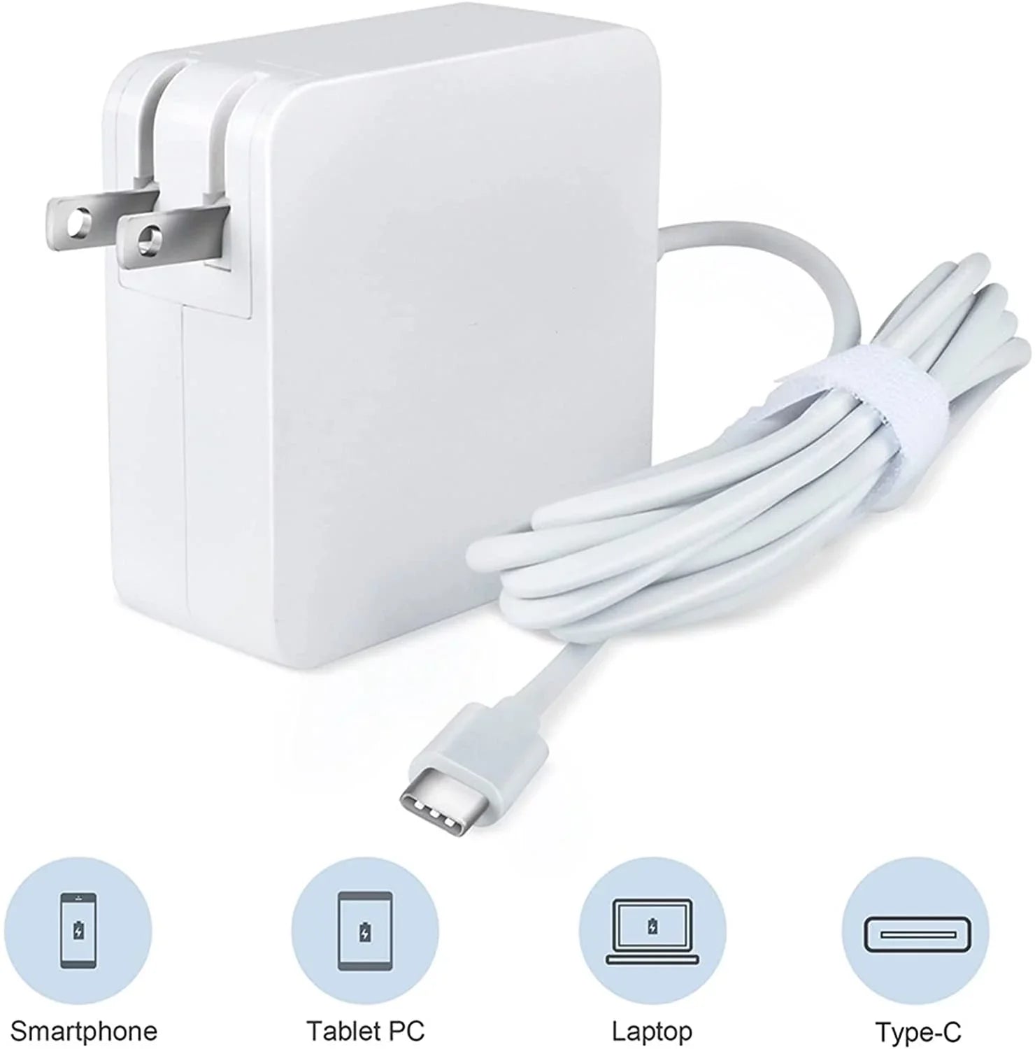 K-MAINS White 5ft 65W Type-C USB-C AC Adapter Charger Replacement for Lenovo ThinkPad Yoga 11e Chromebook (4th Gen) 20HY 20HW