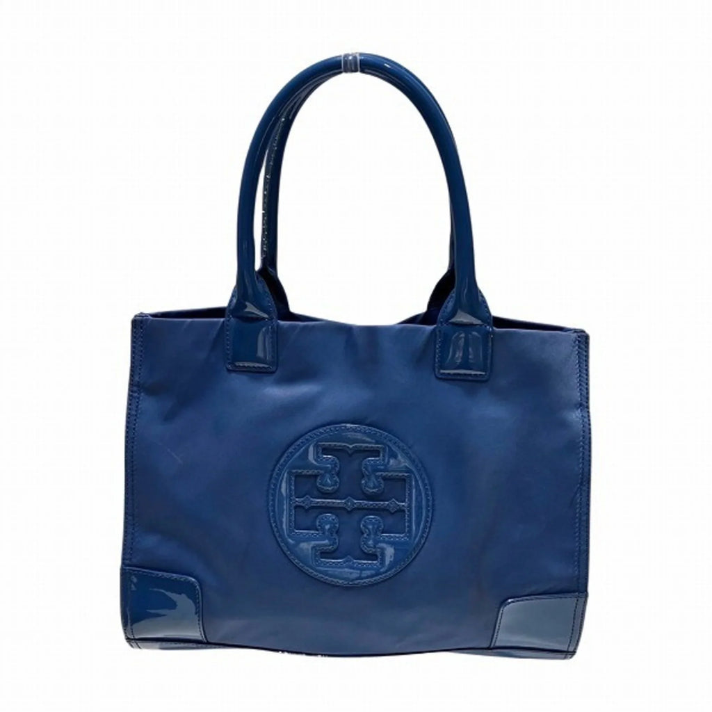 Pre-Owned Tory Burch Nylon Canvas x Patent Leather Navy Bag Tote Women's (Good)