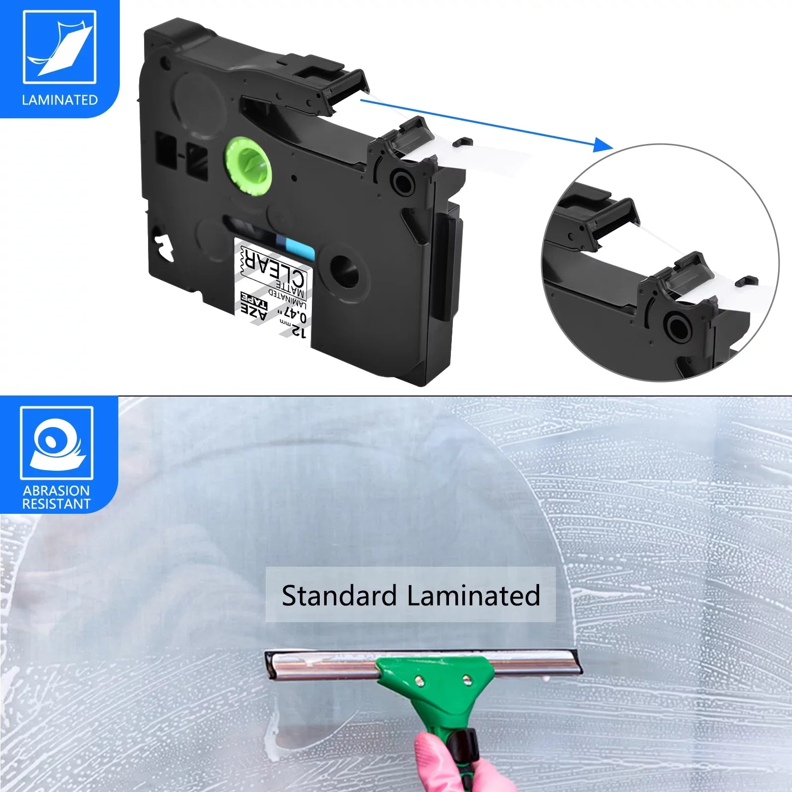 GREENCYCLE 10PK Suitable for Brother P-touch Black on Matte Clear 12mm 0.47" TZe-M31 TZ-M31 TZM31 TZeM31 Laminated Label Tape