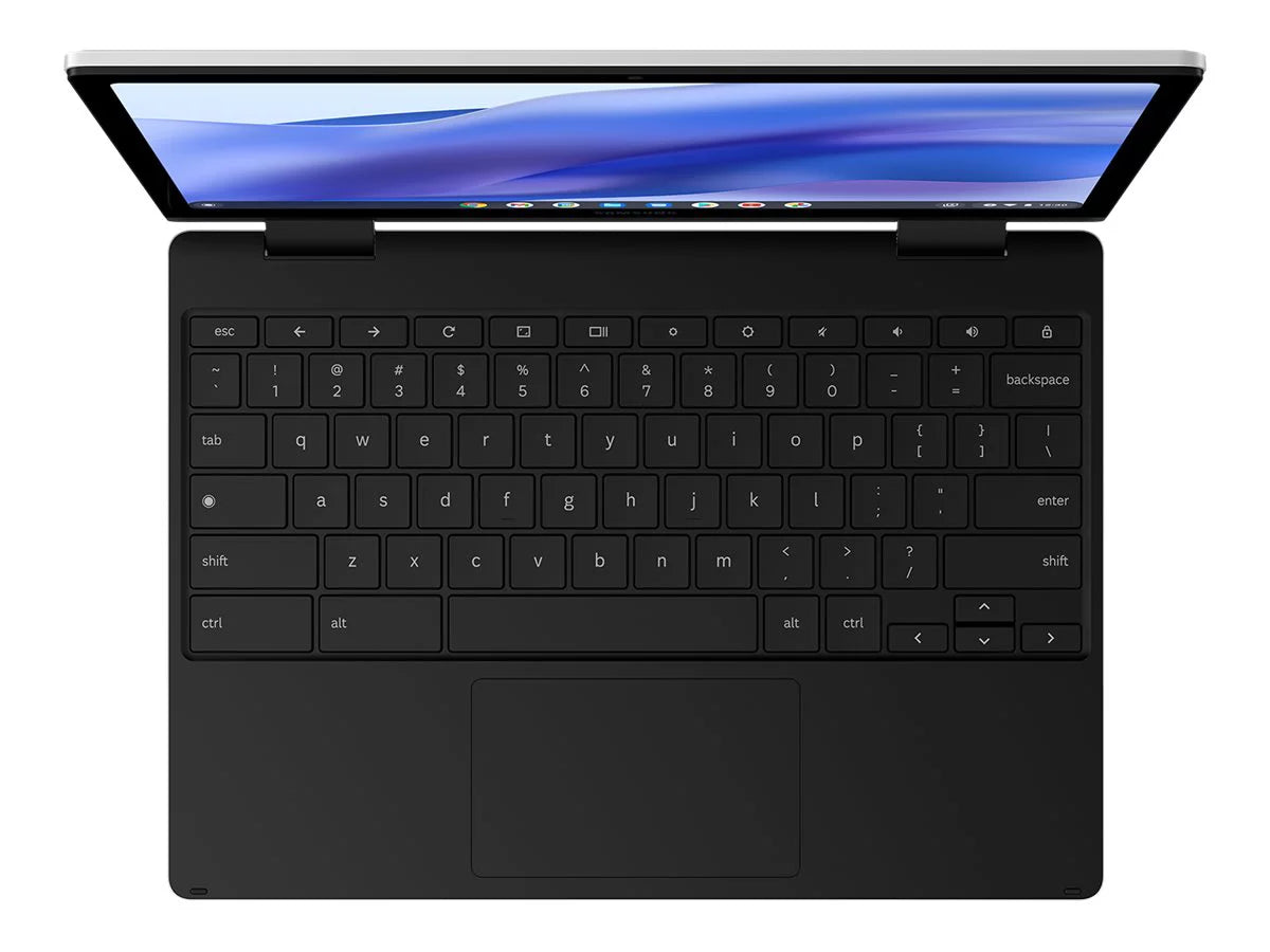 Samsung Galaxy Chromebook 2 360 - Flip design - Celeron N4500 / 1.1 GHz - Chrome OS - UHD Graphics - 4 GB RAM - 128 GB eMMC - 12.4" touchscreen 2560 x 1600 (WQXGA) - Wi-Fi 6 - silver - kbd: US