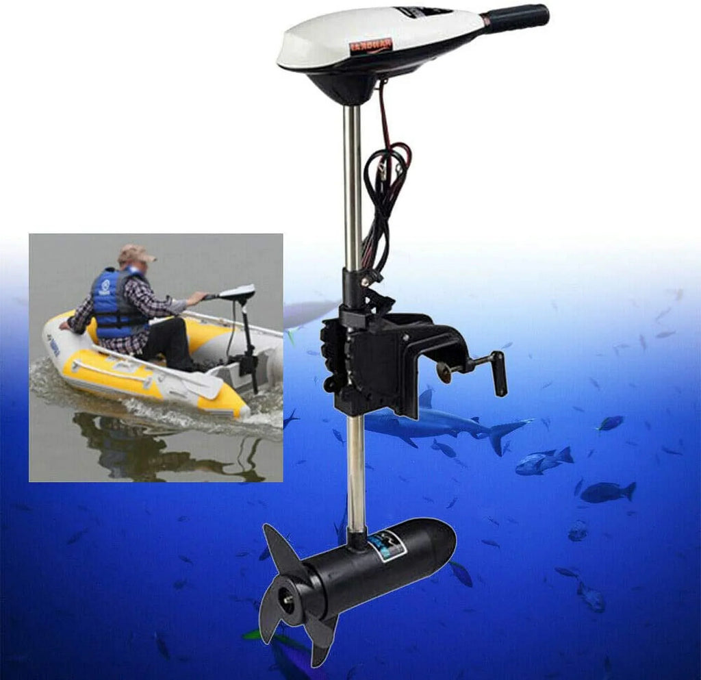 Outboard Motor Watercraft Engine 12V 65lb Electric Outboard Inflatable Fishing Vessel Brush Motor Engine 660W