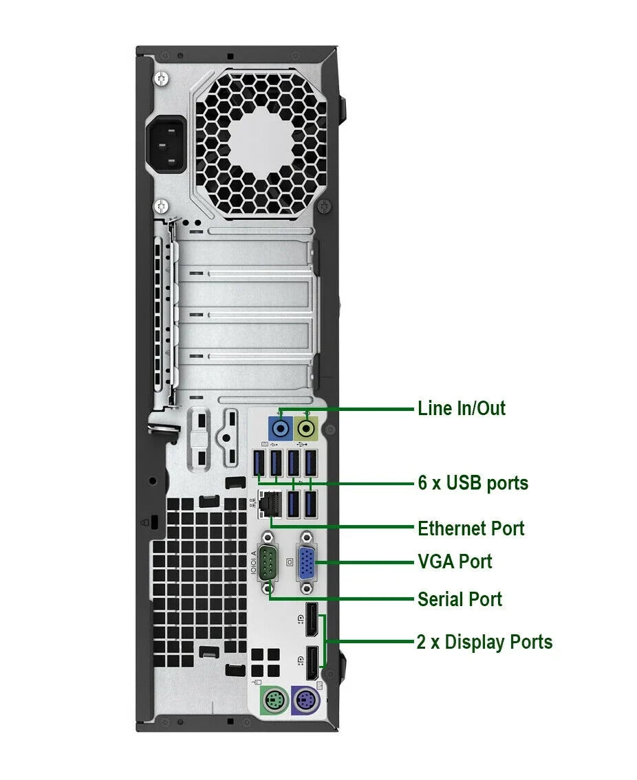 Pre-Owned HP 600 G2 Desktop Computer Pentium G4400 3.3GHz CPU 8GB Ram, 120GB SSD, 1TB HDD, Keyboard & Mouse, WiFi, DVD, Win10 Pro PC (Refurbished)